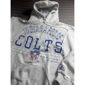 Vintage 1994 Indianapolis Colts Hoodie Logo Athletic NFL Pro Line Gray XL USA